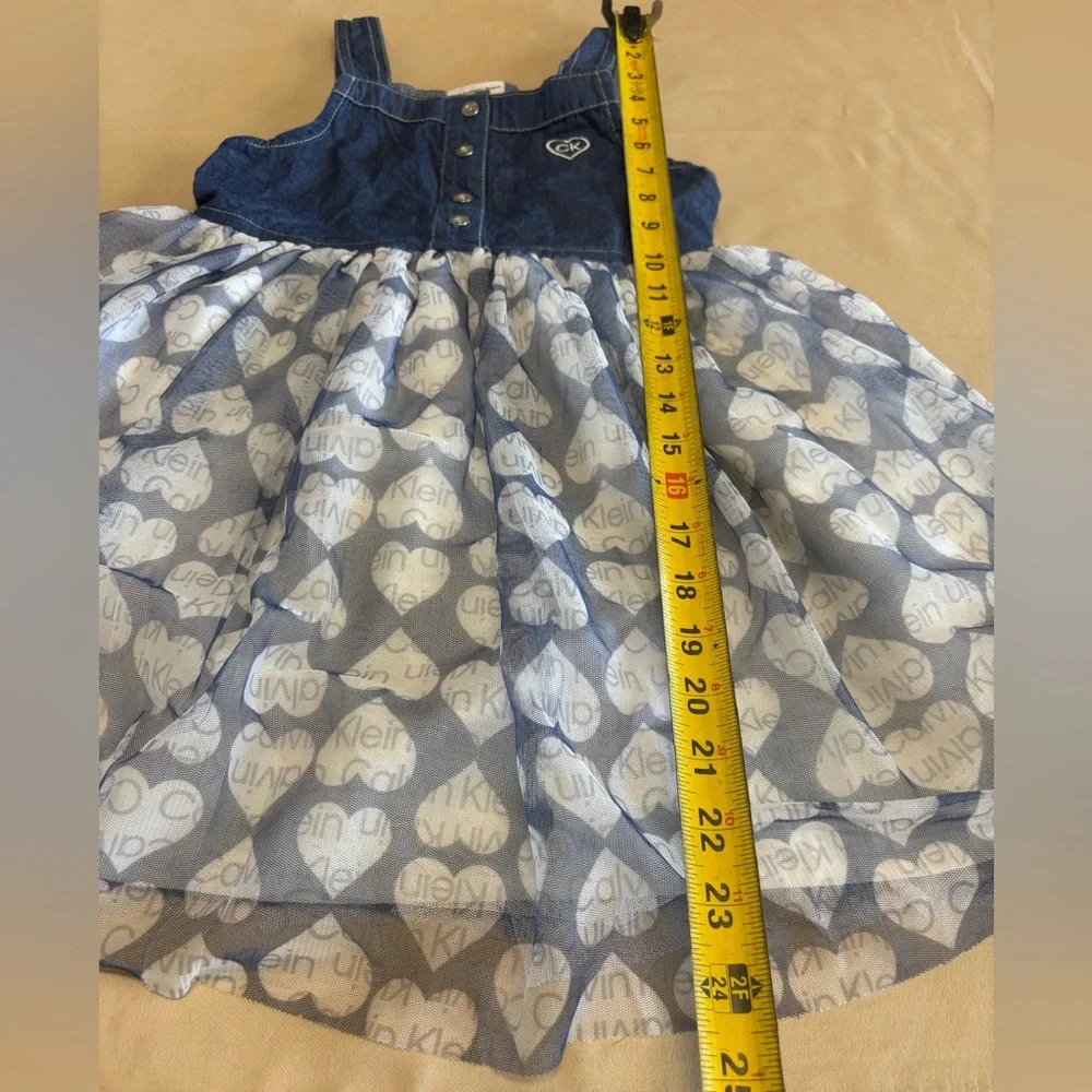 Calvin Klein Jeans Blue and White Heart Dress‎